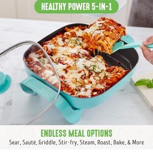 GreenLife 12" 5QT Square Electric Skillet